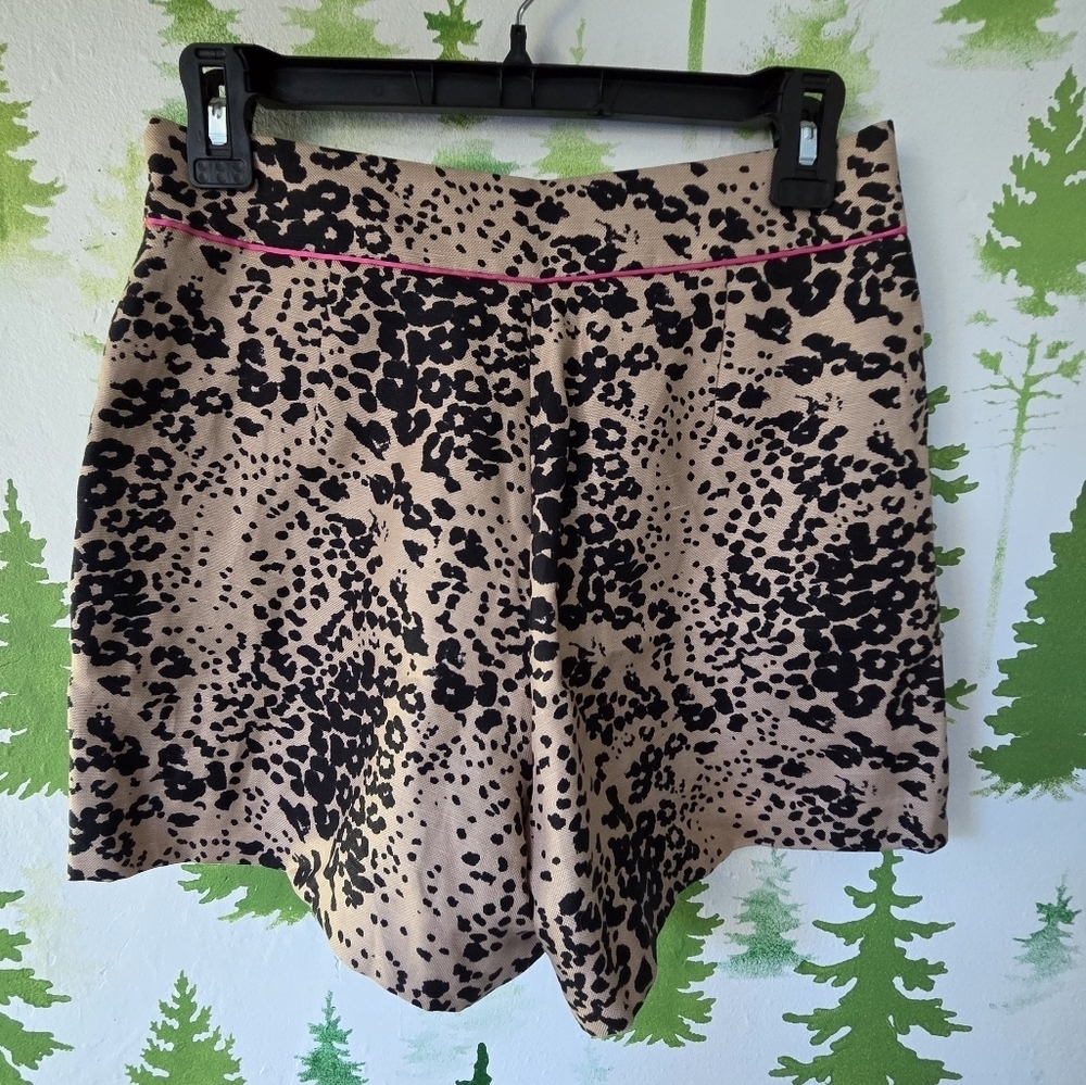 J. Crew High Waist Leopard Print Shorts with Pink Trim